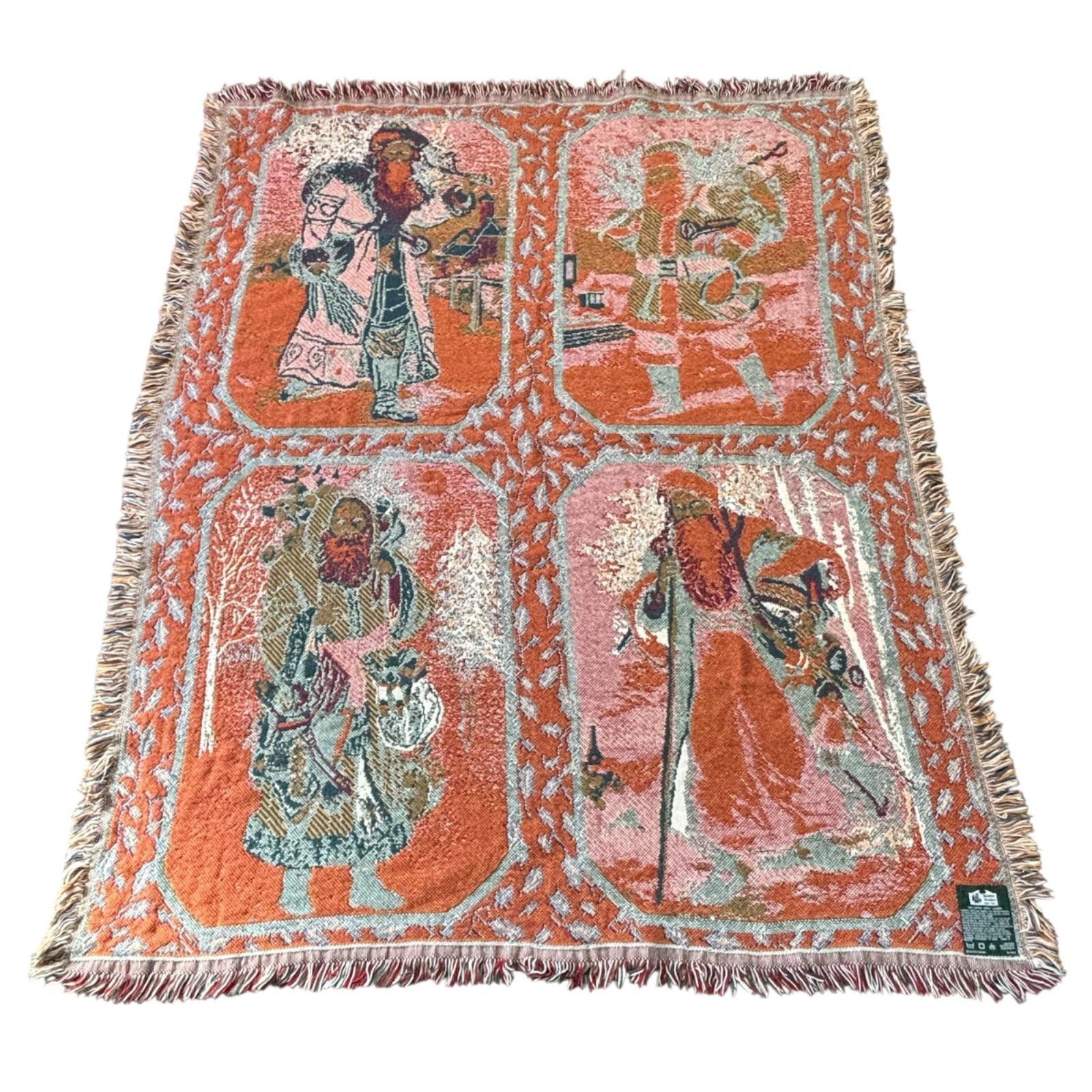 USA ラグ Goodwin Weavers製 クリスマス Vintage ラグ カーペット クリスマス サンタクロース おもちゃ 10005ST