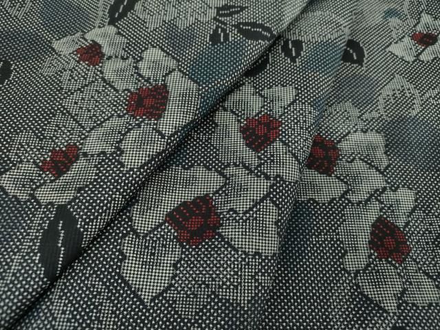 平和屋着物○本場大島紬 7マルキ 草花文 正絹 逸品 未使用 DAAQ3466ps  