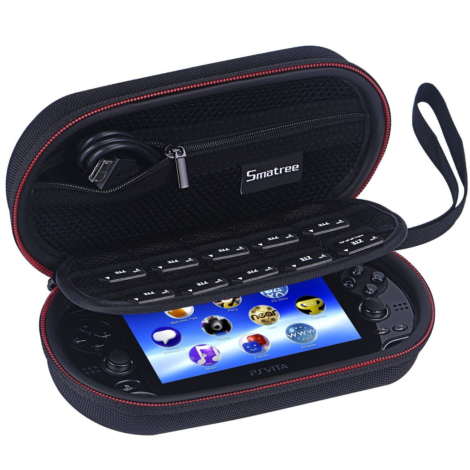 大得価，人気セール 新品 Smatree PS Vita(PS1000)  PS Vita 2000、PSP3000とアクセサリー用 旅行やホームストレージケース その他