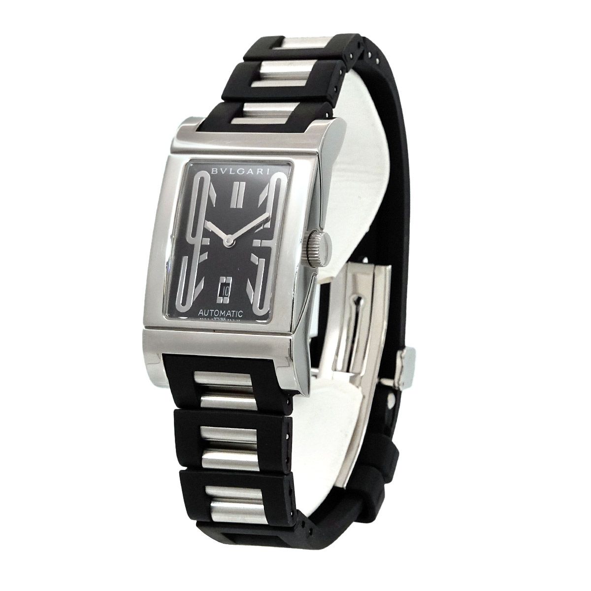 ブルガリ BVLGARI レッタンゴロ RT45S メンズ 腕時計 デイト ブラック