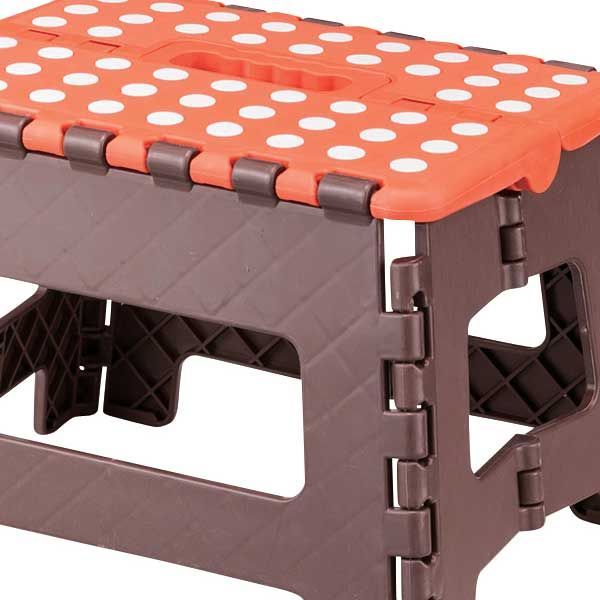 12Pセット ポリプロピレン製の折りたたみ式クラフタースツール M No.621 W32×D25×H22cm オレンジ