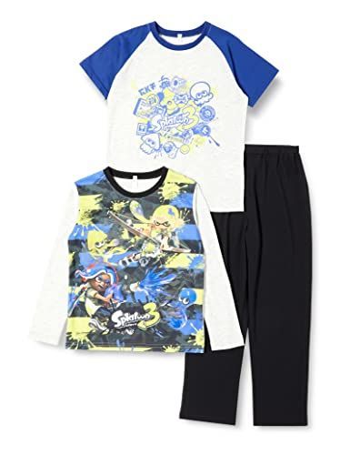 杢グレー_130 [バンダイ] パジャマセット スプラトゥーン3 男児 光る！2TOPSパジャマ 杢グレー 130