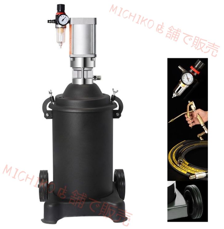 グリスガン エアーグリースガン 12|20|40L 吸気範囲0.6-0.8Mpa 速度1.5L|分 大型 バターポンプ 空圧式 潤滑脂グリースガン 潤滑油銃注油器 掘削機グリースガン 農機具 車 バイク 整備 船舶用品 給油作業 40-四角ポンプ