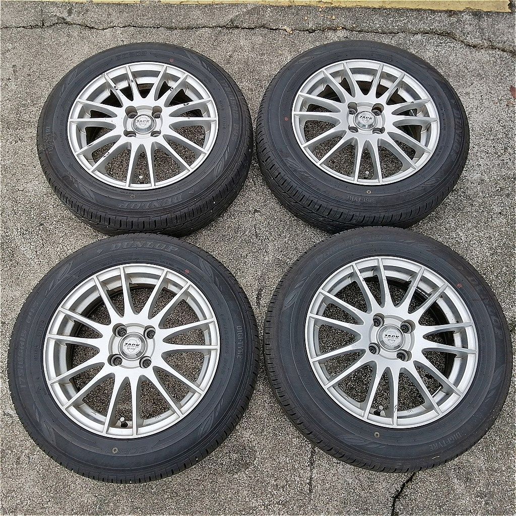 社外アルミ 15x5.5J 15インチ 夏タイヤ175 65R15 DUNLOP EC202 コンパクトカー向