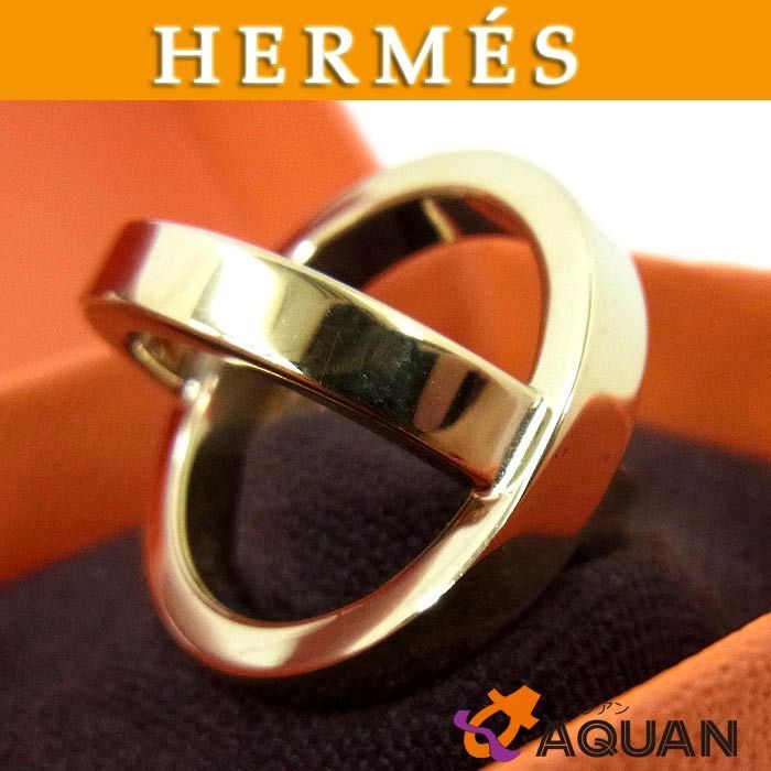 美品 HERMES エルメス スカーフリング ゴールド aq8387-