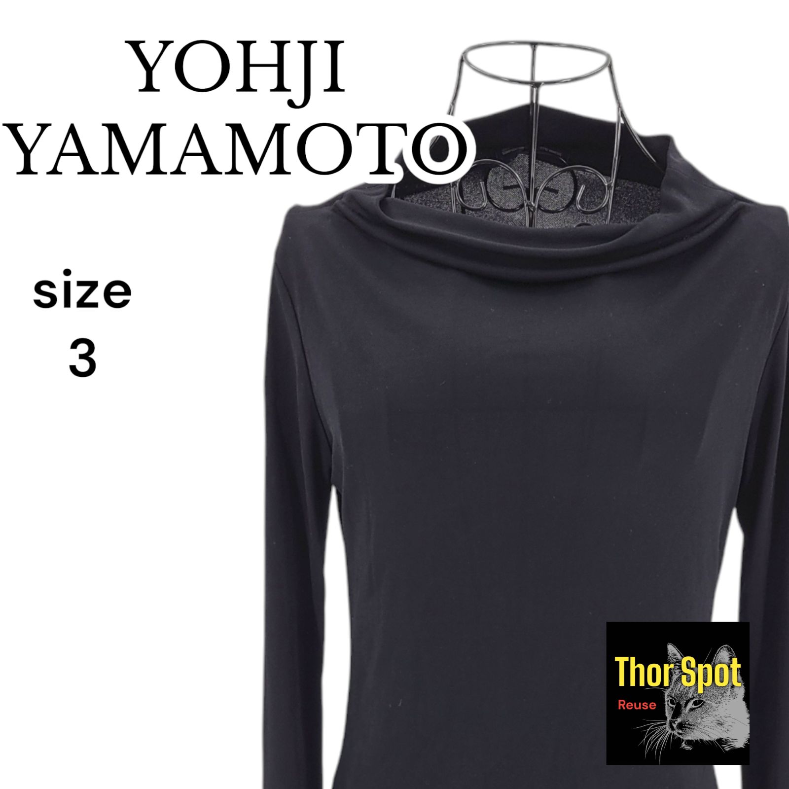 YOHJI YAMAMOTO ヨウジヤマモト 長袖デザインカットソー ブラック 