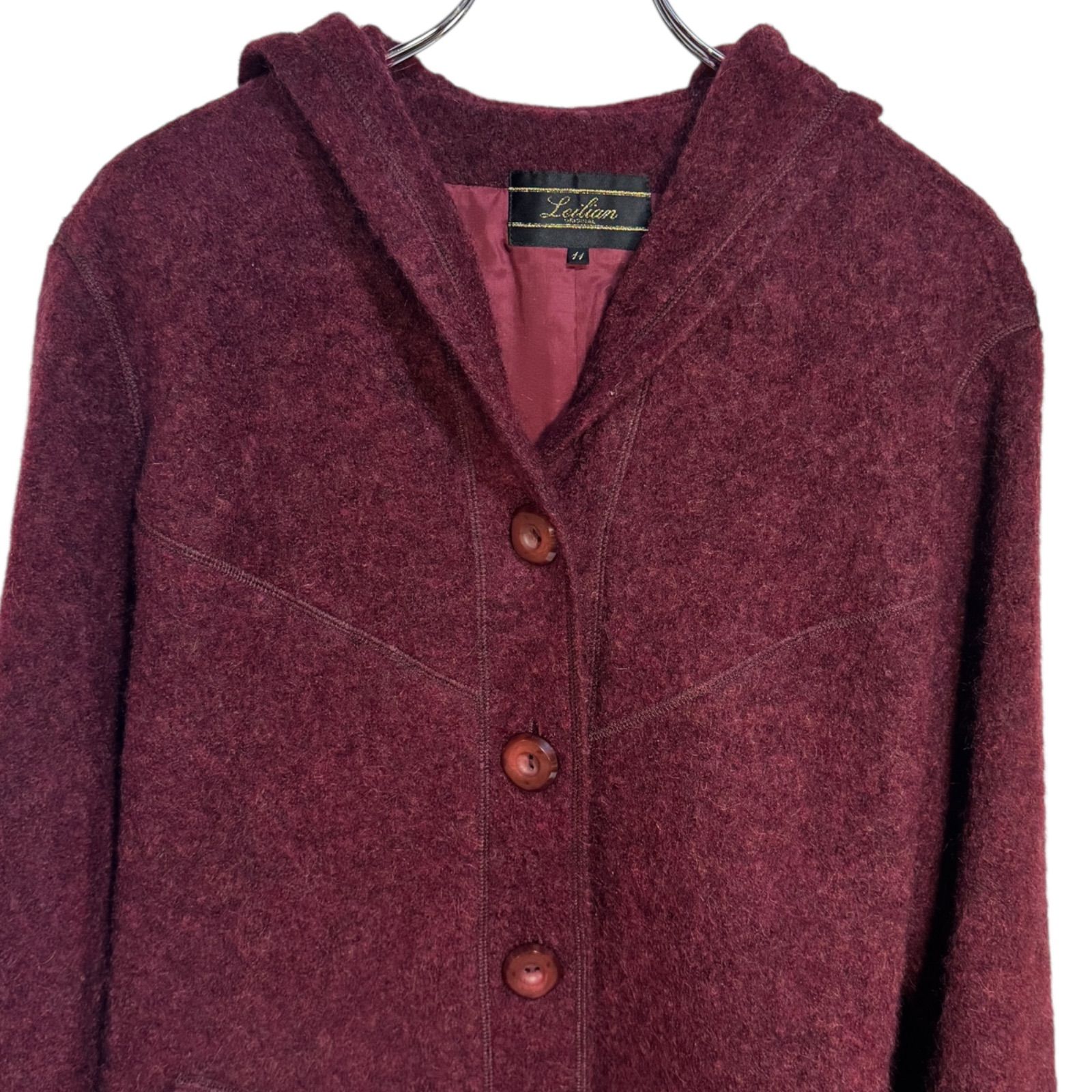 Z1480 leilian レリアン ジャケット コート アウター ウール レッド