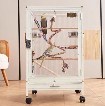 実用 クリアアクリル鳥かご 複数飼い大型インコ ケージ セキセイインコゴザクラインコオカメインコ鳥籠 前後クリアアクリル