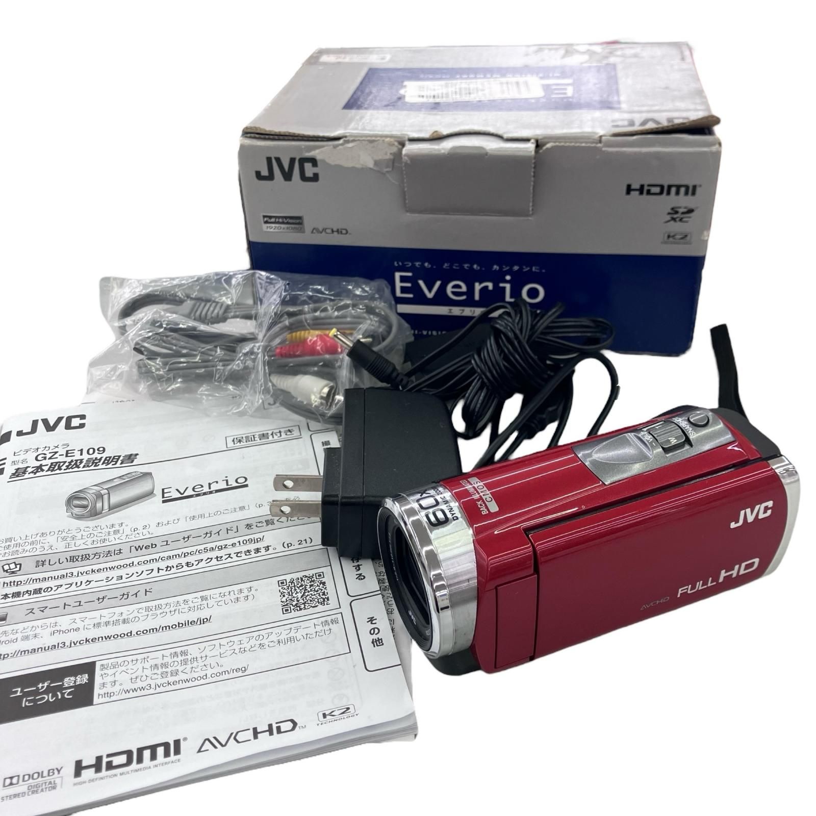 きれい JVC HD エブリオ GZ-HM177-R レッド 元箱 きれい JVC HD エブリオ GZ-HM177-R レッド 元箱