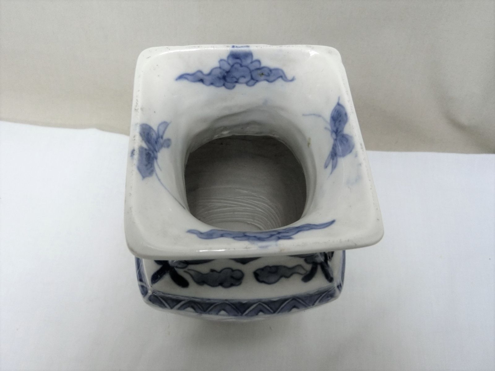 【花器　花瓶　面取り花瓶　染付花鳥文　四角角型　鑑賞陶磁器】◆徳利　皿　伊万里 コレクション！【花器 花瓶 面取り花瓶 染付花鳥文 四角角型