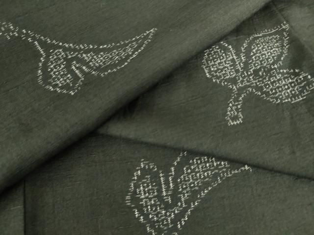 平和屋着物▽上質な紬 単衣 舞花文 正絹 逸品 DAAS0461az