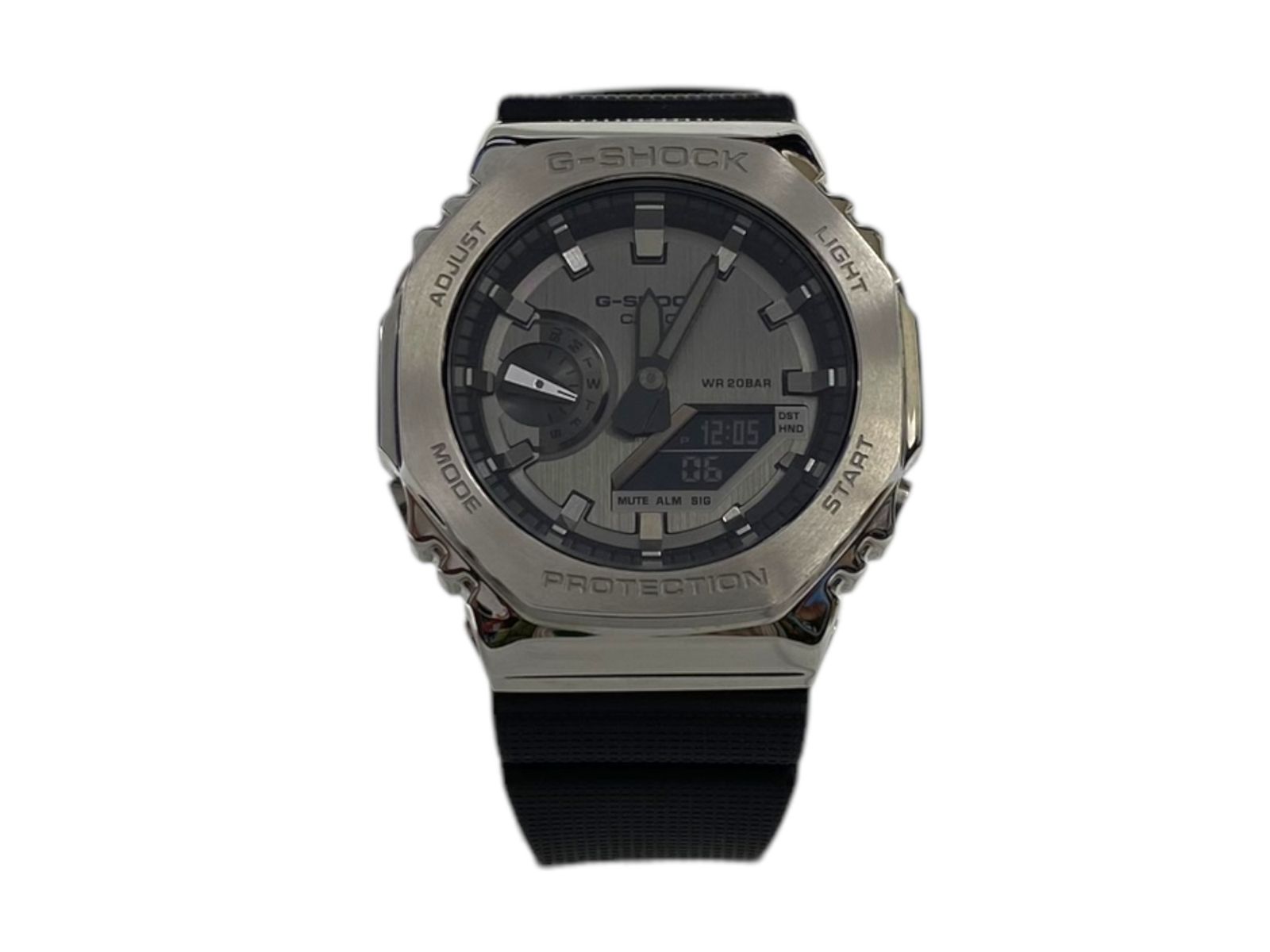 国内正規品 CASIO G-SHOCK カシオ Gショック アナデジ 八角形 シルバー 