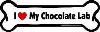 Imagine This Bone Car Magnet I Love My Lab (Chocolate Lab) 2-Inch by 7-Inch by Imagine This