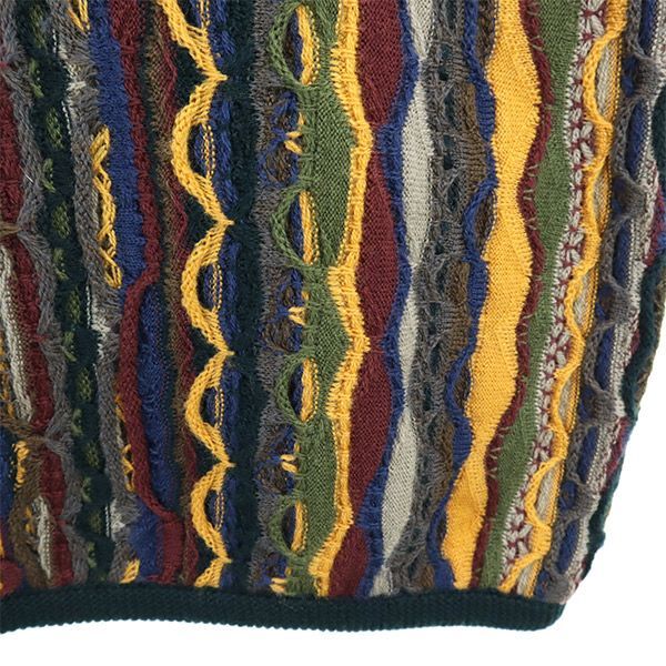クージー 90s オールド 3D 総柄 長袖 3D ウール セーター S グリーン系 COOGI ニット メンズ クージー 90s オールド 3D 総柄 長袖 3D ウール セーター S グリーン系