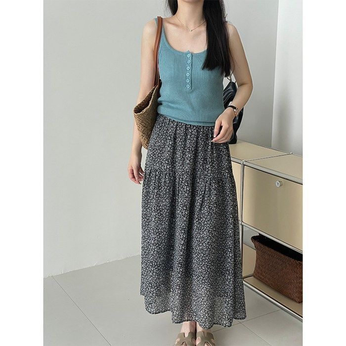 花柄 スカート ロングスカート 夏スカート ロング ゴムウエスト チン ラフ マキシ リゾート かわいい 花柄 フレアスカート シフォンスカート シンプル 春 夏 スカート 花柄 ロングスカート 夏 春 甘め ウエストゴム デート 花柄