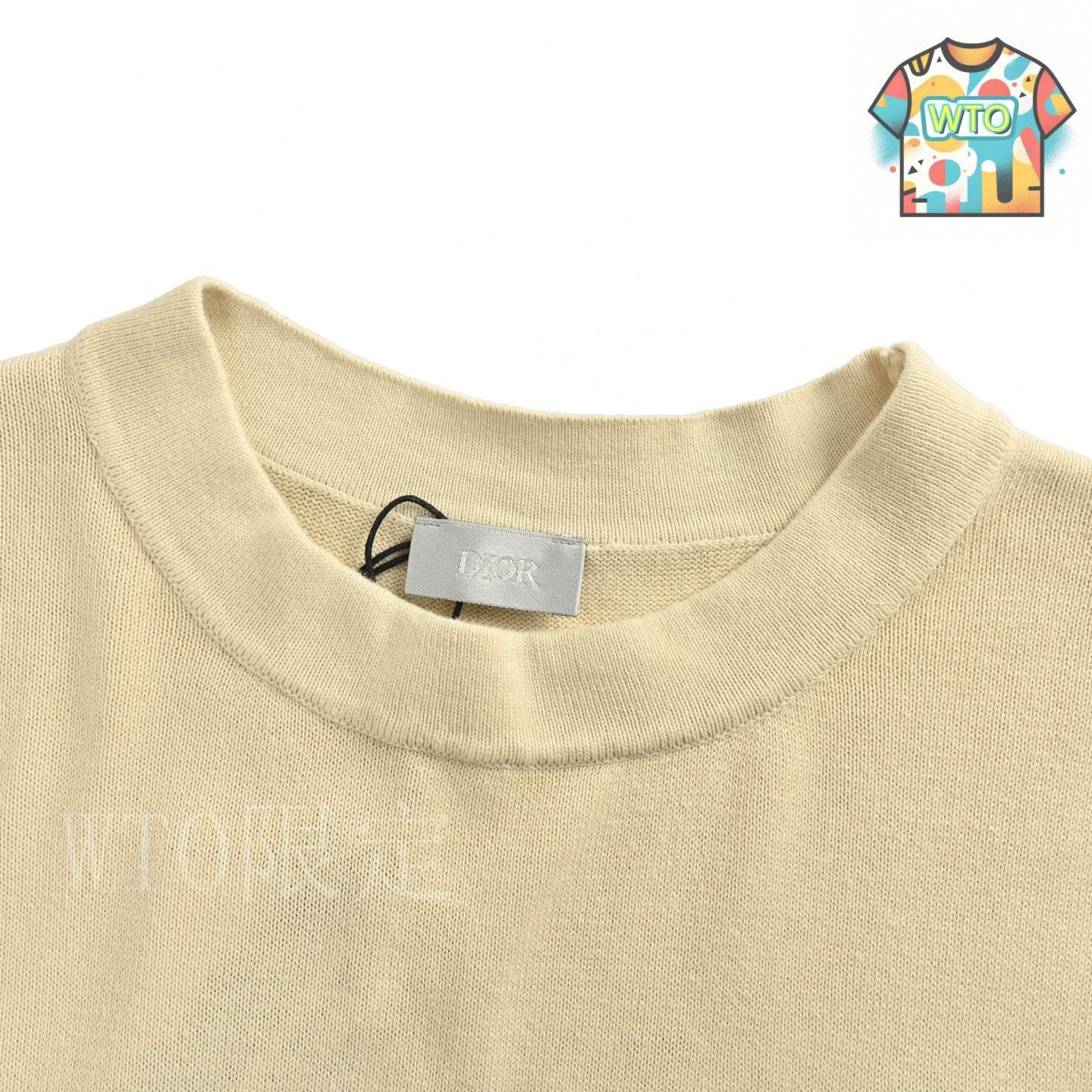 10754【美品・22SS】Dior☆刺繍ロゴ定番カラー白tシャツ　入手困難 今日特価】Dior / ディオール 25SS ネコ刺繍ニット半袖 T シャツ