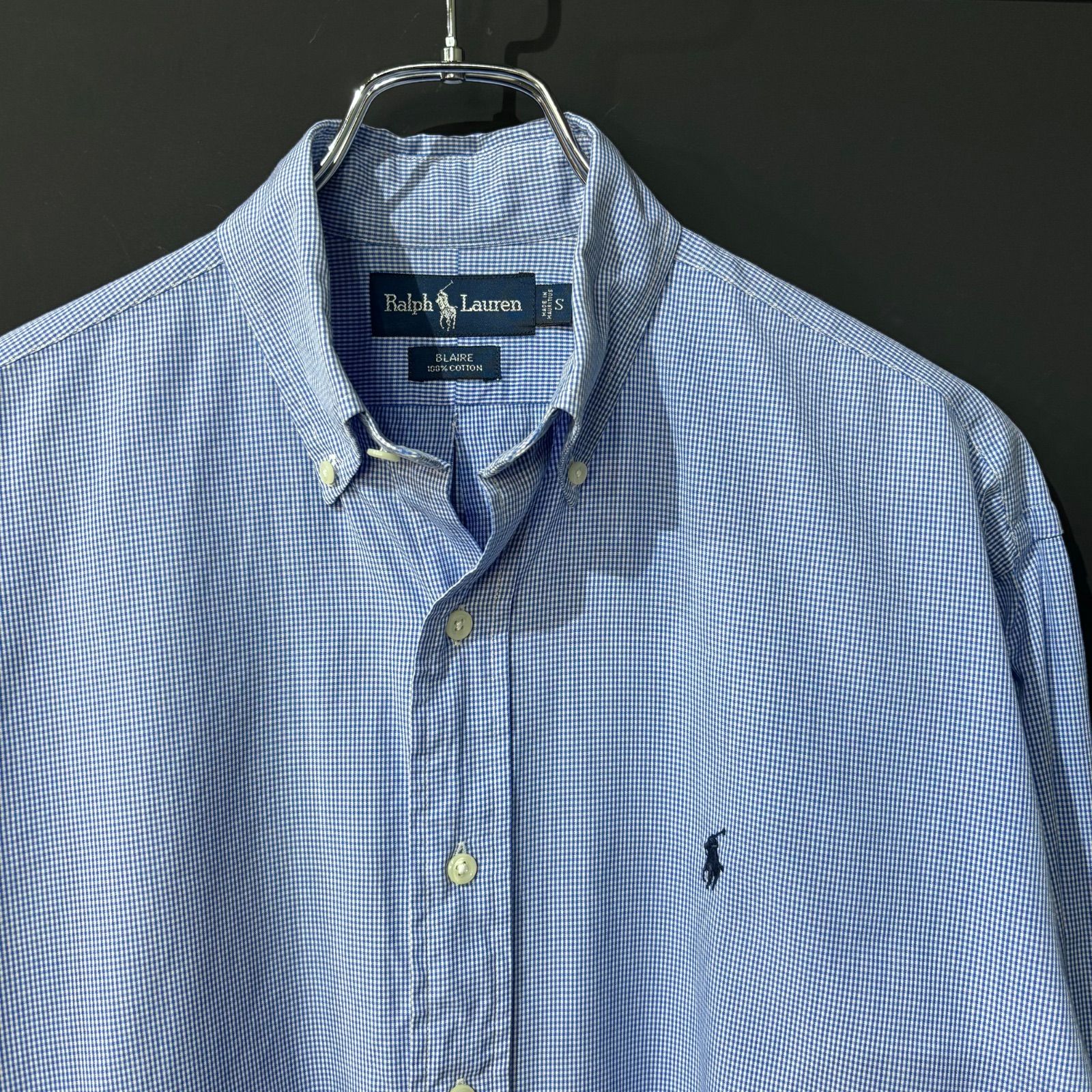 90s Ralph Lauren BLAIRE ピンチェックシャツ ブルー