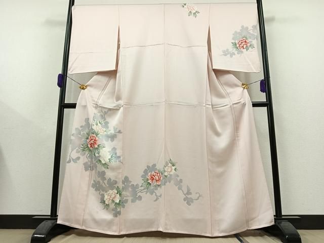 平和屋着物▽訪問着 単衣 草花文 暈し染め 正絹 逸品 AAAY9415jh  