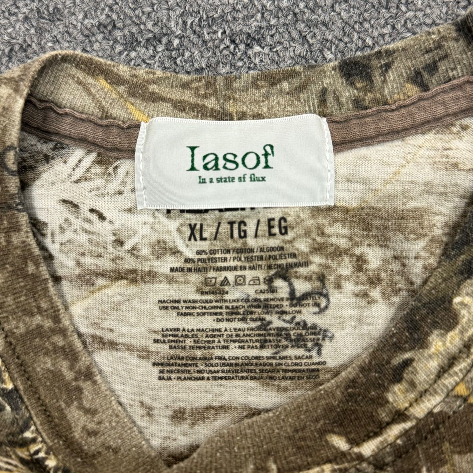 Iasof Tシャツ・カットソー メンズ イアソフ 中古　古着 Iasof リアルツリーカモフラカットソー 長袖Tシャツ ロンT イアソフ