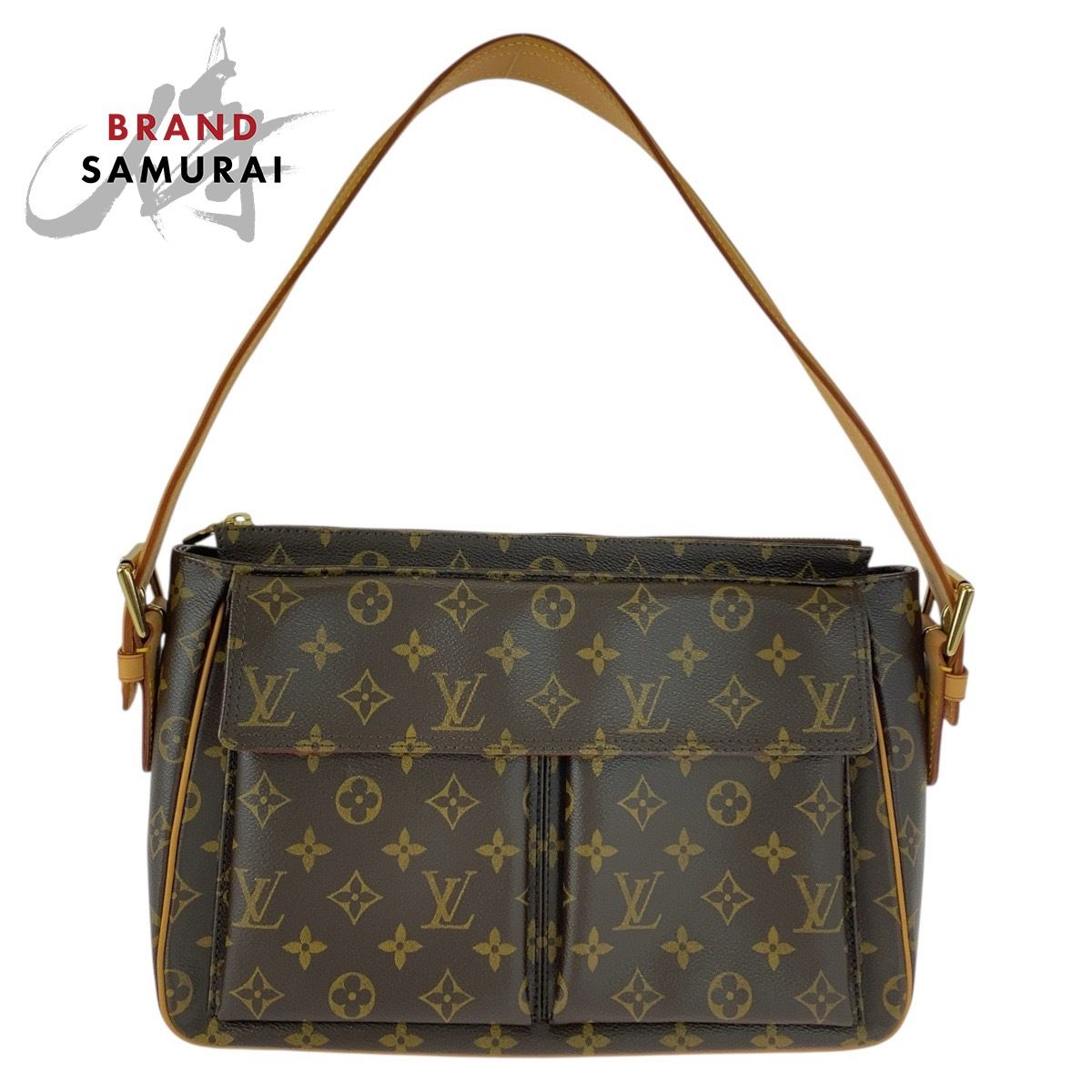 LOUIS VUITTON ルイヴィトン モノグラム ヴィバシテGM ブラウン ベージュ PVC|レザー M51163 ショルダーバッグ レディース 505579
