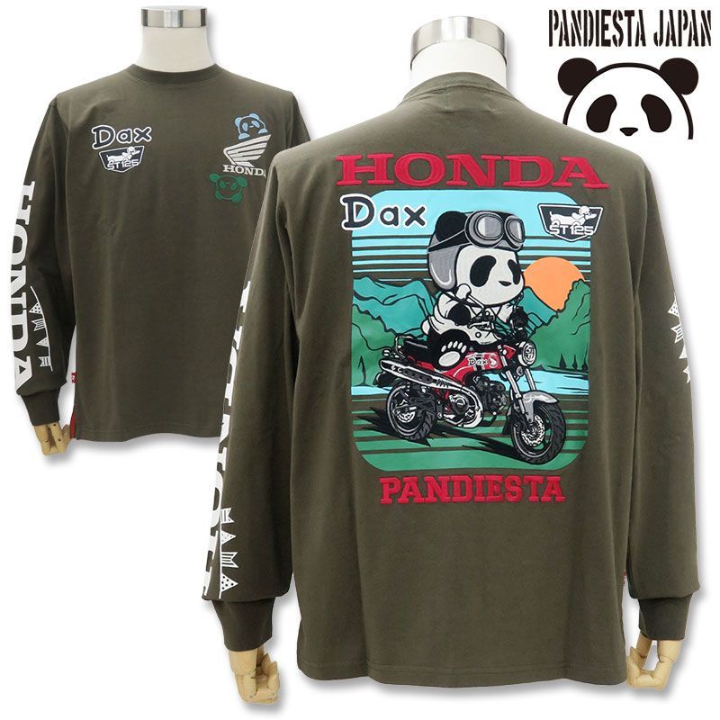 パンディエスタ 長袖Tシャツ HONDA ホンダコラボ 533504 カーキ 052 L XL XXL パンダ PANDIESTA