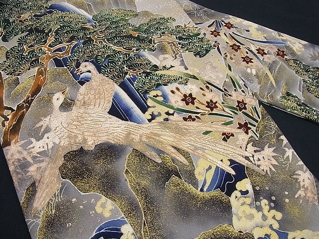 平和屋本店□極上 塩瀬 二代目・由水十久 本加賀友禅 九寸名古屋帯