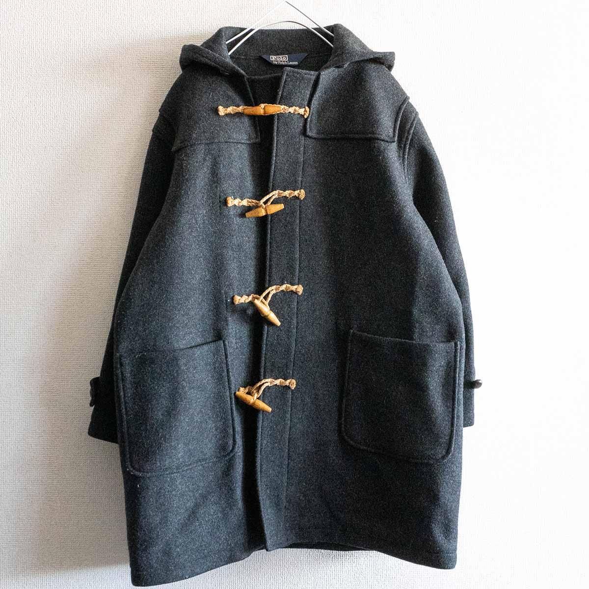Polo by Ralph Lauren 灰色ダッフルコート 美品/90S】POLO RALPH LAUREN 【ウール ダッフルコート】M
