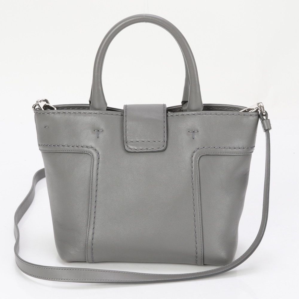 TOD'S トッズ レザー 2WAY トートバッグ グレージュ レディース TOD'S