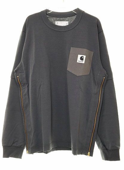 PRADA プラダ SJN262 長袖Tシャツ ナイロンポケット ブラック系 S