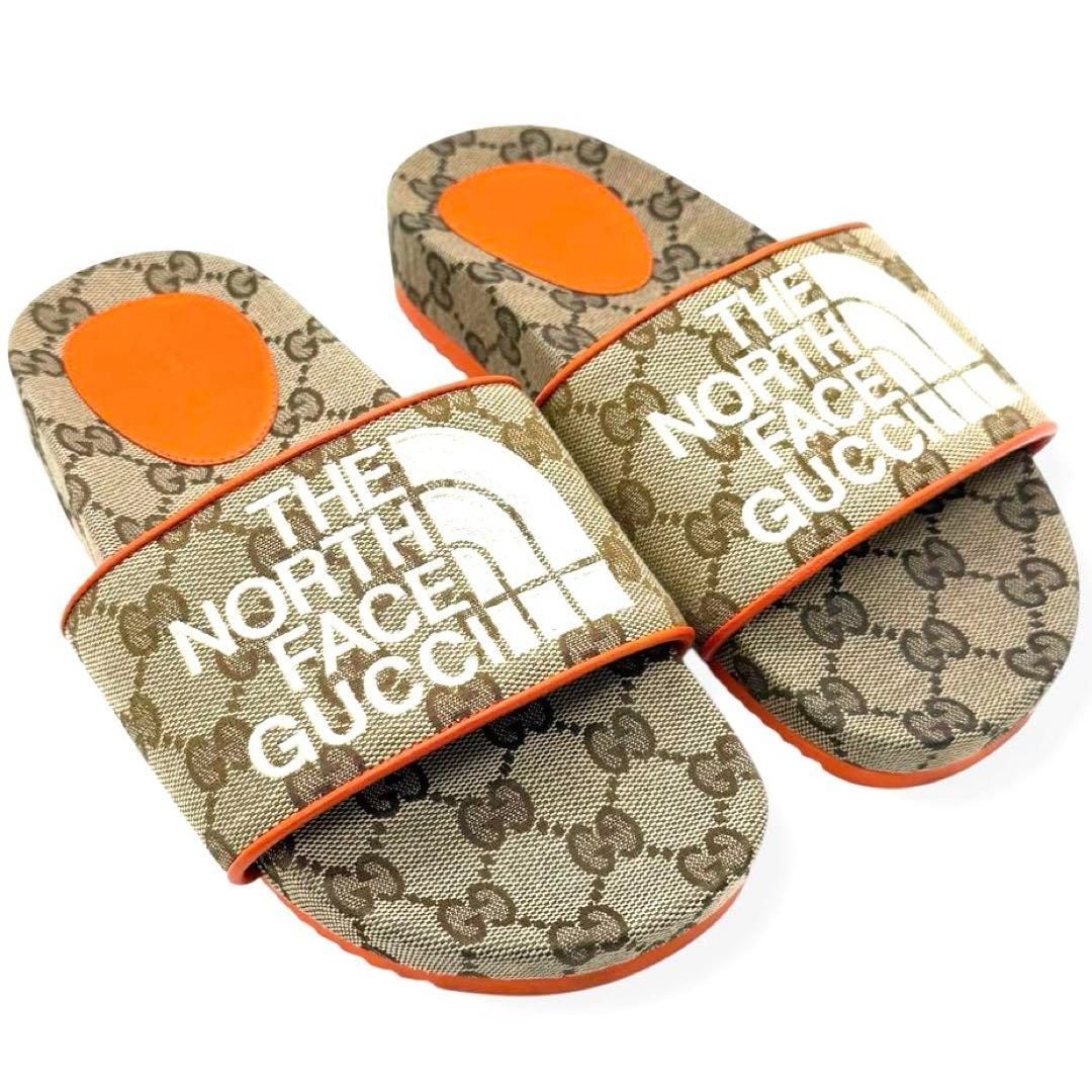 グッチ ノースフェイス コラボ サンダル GGキャンバス サイズ35 4054