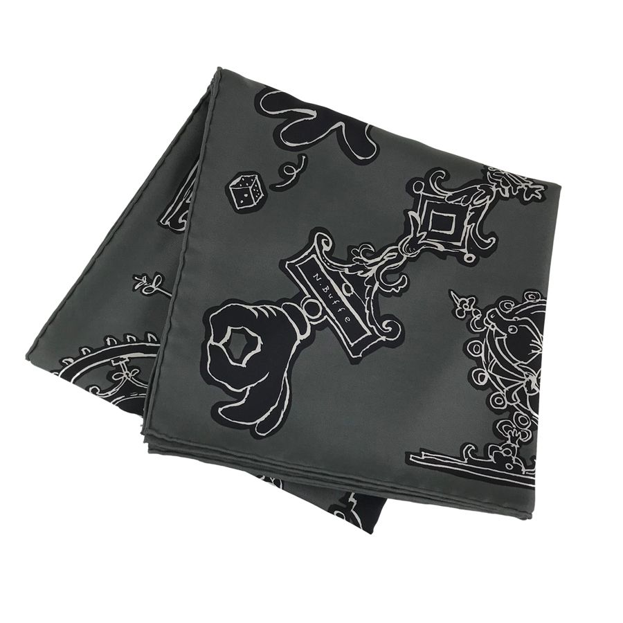 エルメス HERMES カレ 90 SERIO LUDERE セリオ ルデーレ グレー シルク