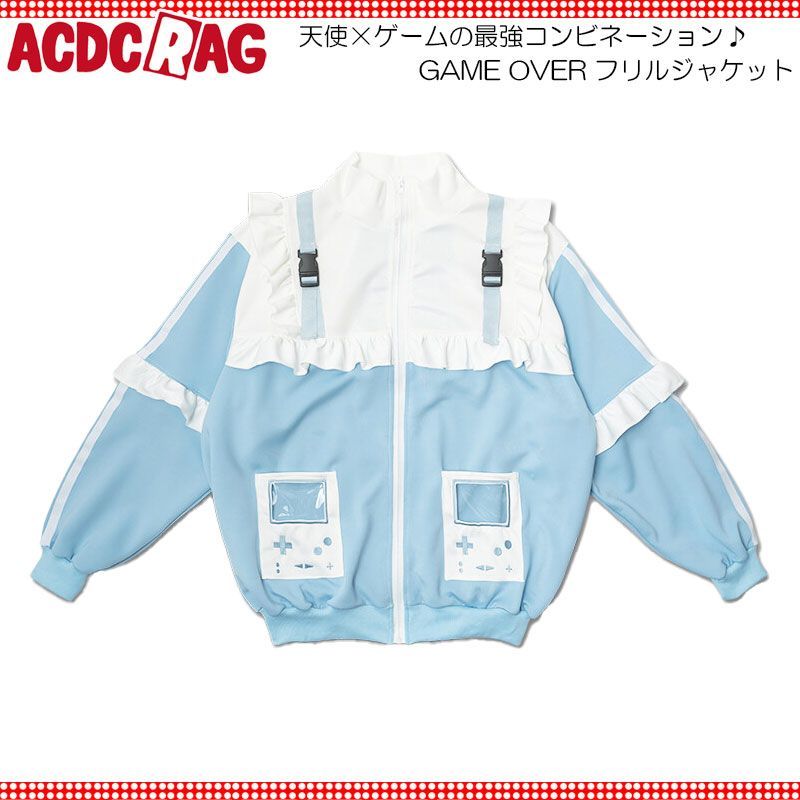 【新品】ACDC RAG　GAME OVER フリルジャケット 天使界隈 GAME OVER フリルジャケット(プラスサイズモデルVer.) – ACDC RAG