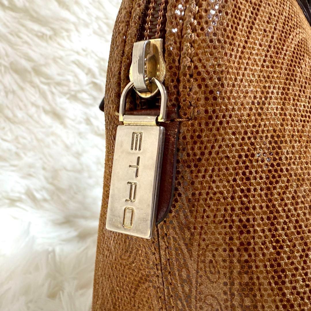 ETRO エトロ ペイズリー柄ロゴレザーハンドバッグ ミニトート