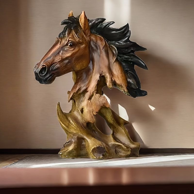 オブジェ 馬 卓上 ディスプレイ 胸像風 置物 オーナメント おしゃれ インテリア コンパクト リビング エントランス ギフト プレゼント Drfu245