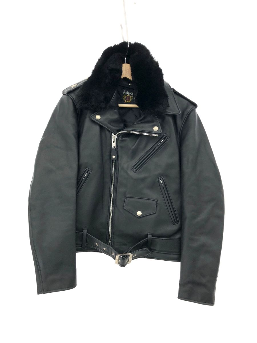 美品 schott ショット 襟ボアダブルライダース レザージャケット