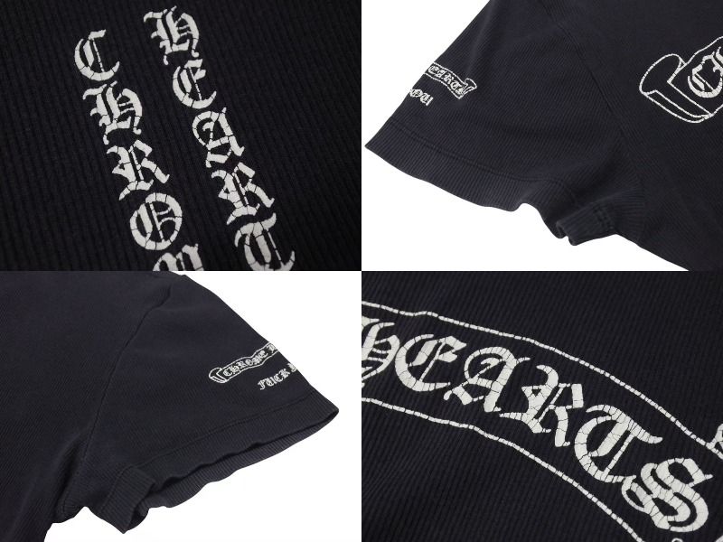 Chrome Hearts - CHROME HEARTS クロムハーツ オールドクロムハーツ リブT 半袖Ｔシャツ コットン ネイビー ホワイト サイズL 良品 中古 4b000887 CHROME HEARTS クロムハーツ オールドクロムハーツ リブT 半袖T