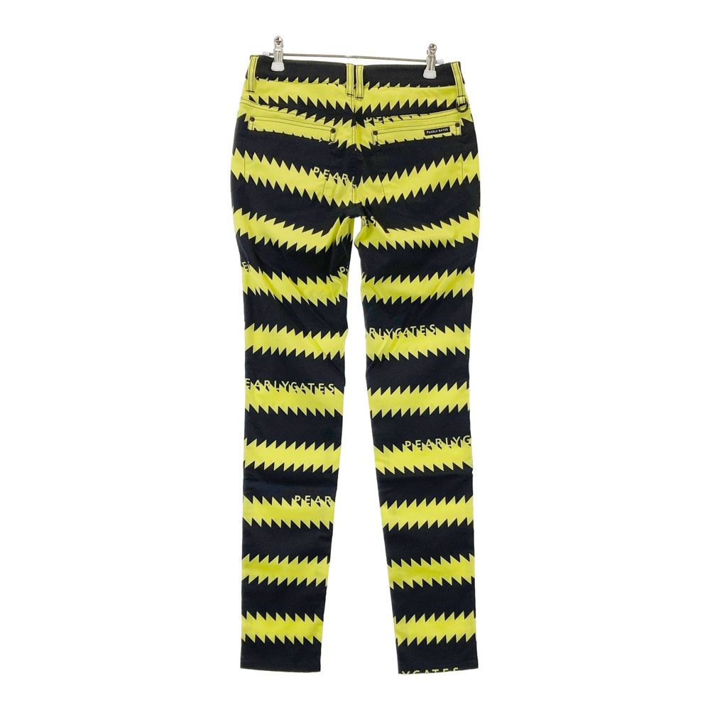 サイズ 0 PEARLY GATES パーリーゲイツ 055-2231608 ストレッチパンツ ギザギザボーダー柄 ブラック系 240101535077 ゴルフウェア レディース ストスト