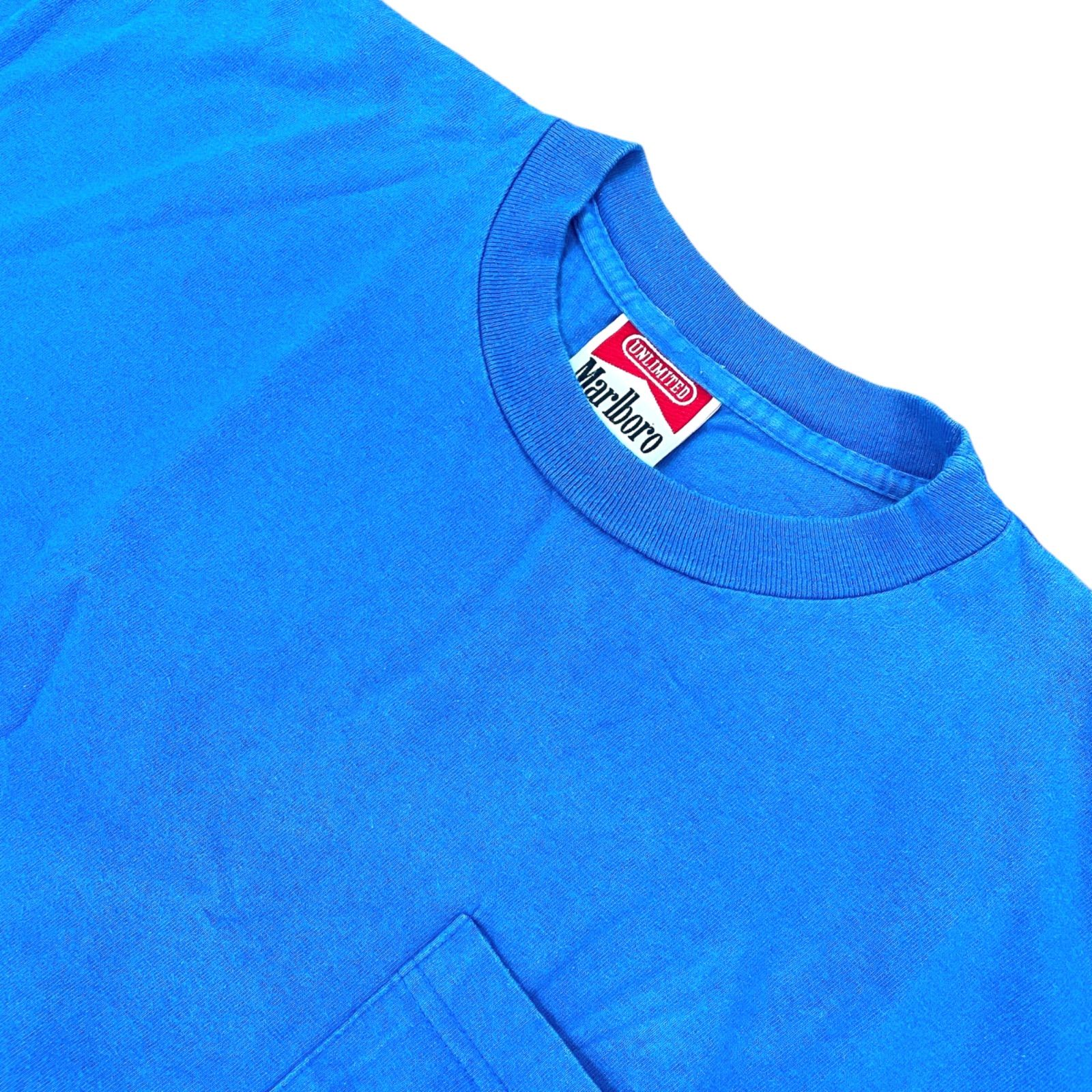 VINTAGE】90s MARLBORO COYOTE POCKET TEE BLUE T-SHIRT XL マルボロ 