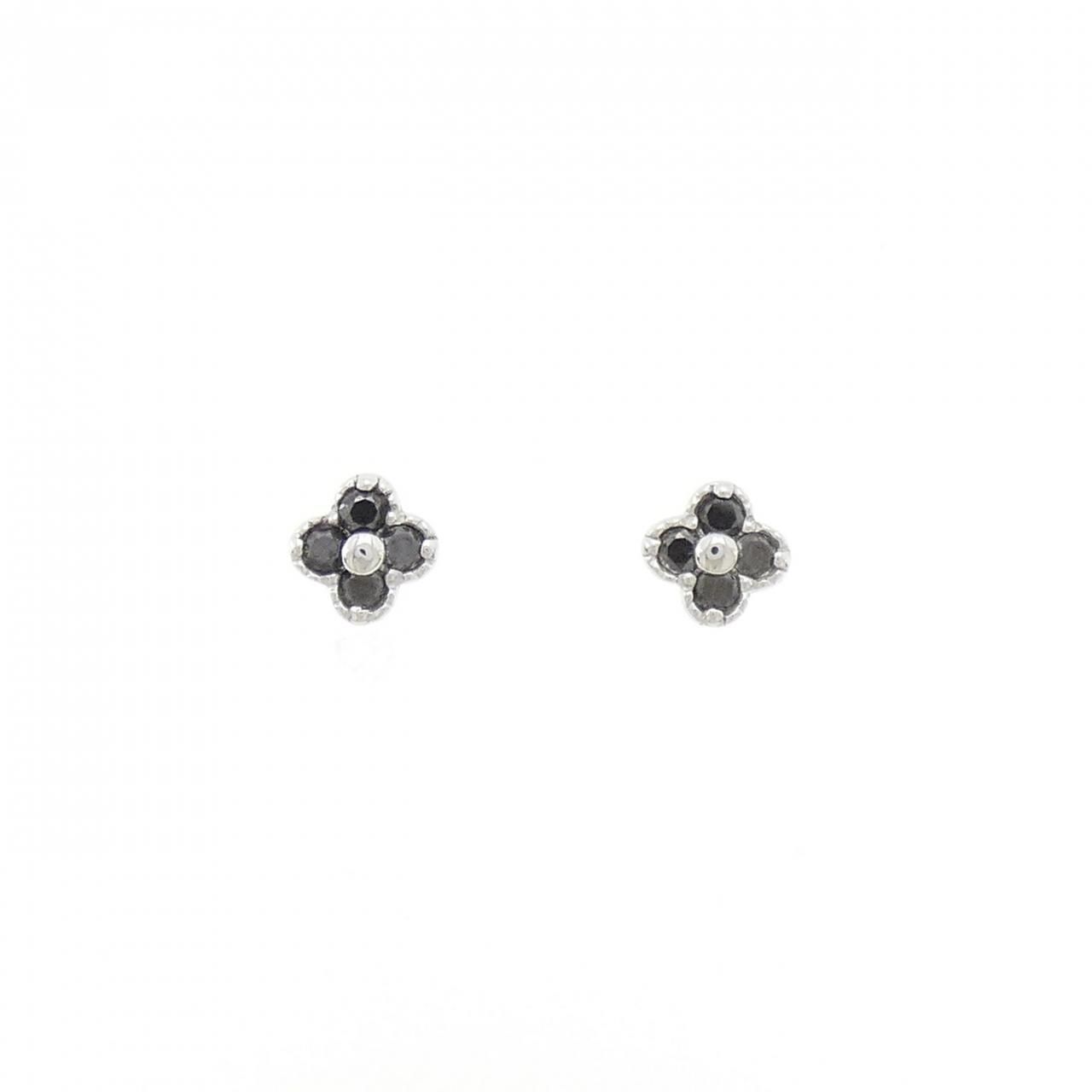 K18WG フラワー ダイヤモンド ピアス 0.20CT
