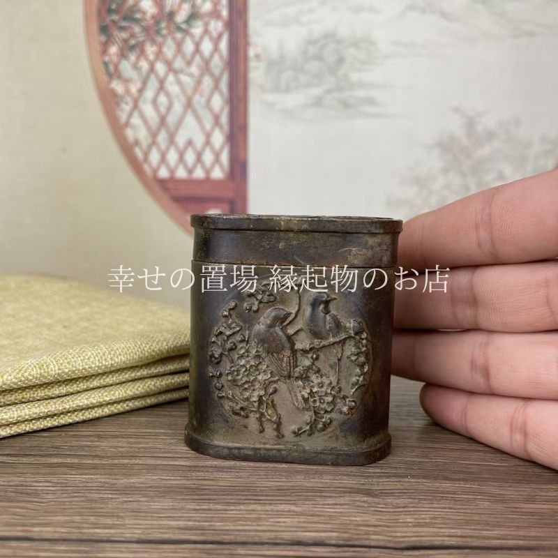 骨董アンティーク 小物入れ タバコケース 鳳凰彫り物(纏めて買い） 骨董アンティーク 小物入れ タバコケース 鳳凰彫り物(纏めて買い