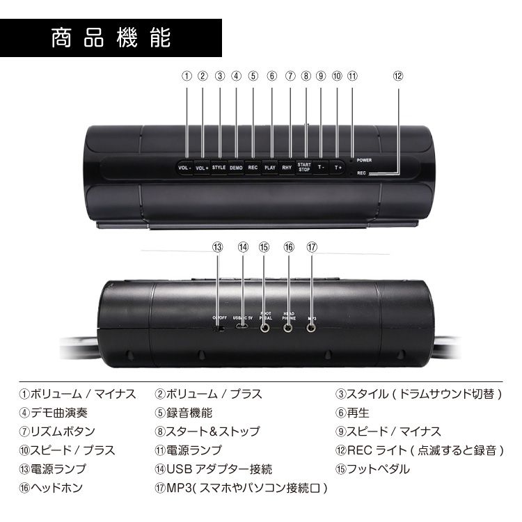 カエルの家族　☘️@(・●・)@♥️出品　電線ドラム2個セット 電子ドラム セット スティック付き 折りたたみドラム 家中遊び