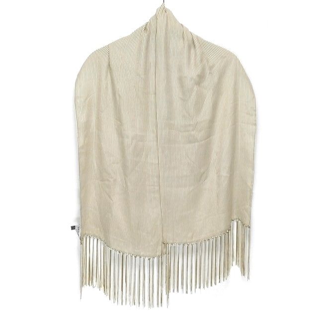 GIORGIOARMANI ジョルジオアルマーニ ストール ショール - アイボリー×ベージュ フリンジ シルク