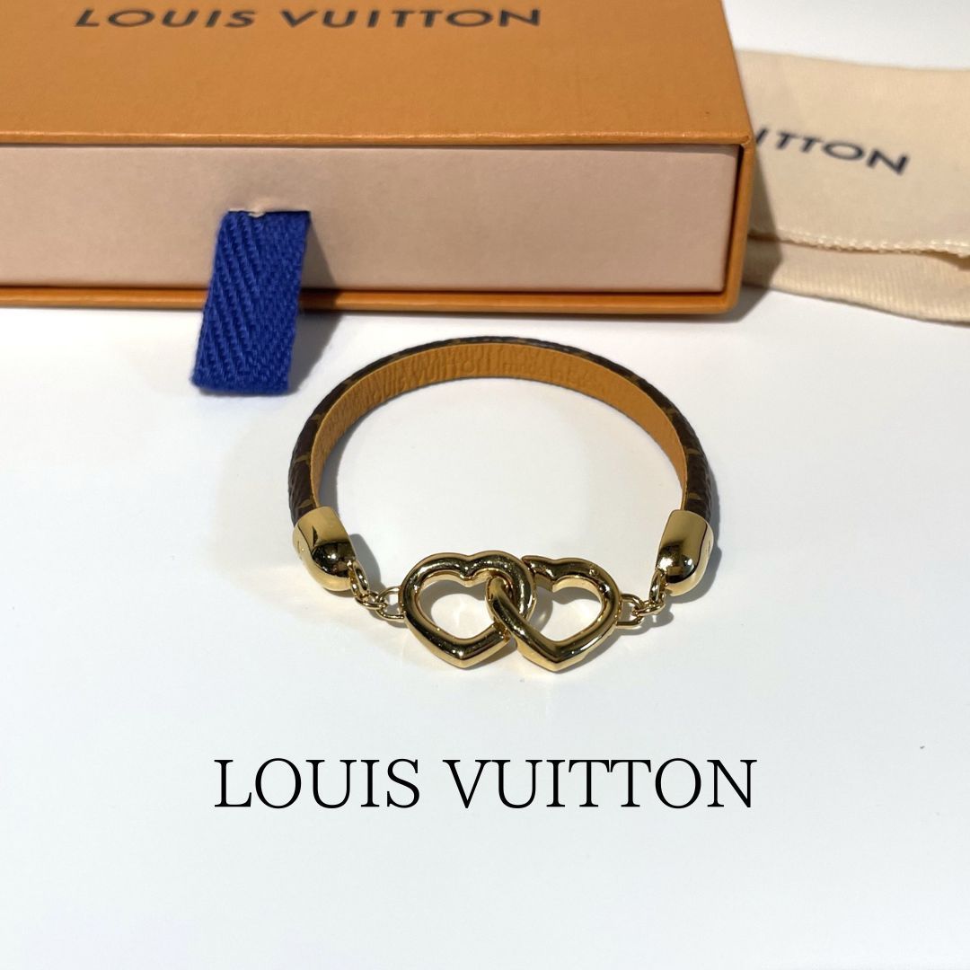 LOUIS VUITTON ルイ ヴィトン LV ブレスレット セイ イエス モノグラム ハートモチーフ ゴールド M6758