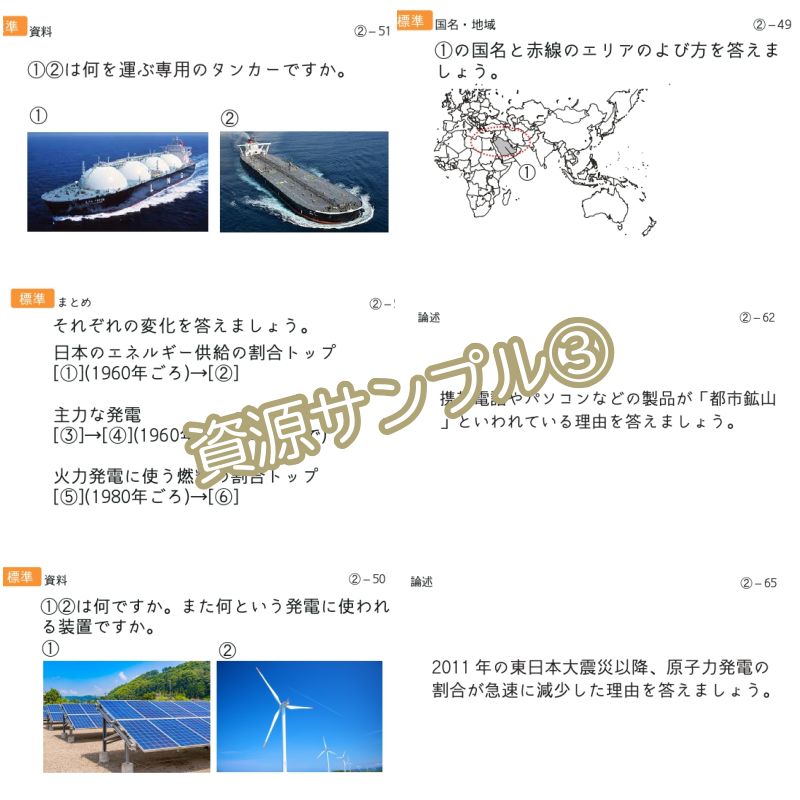 中学受験 暗記カード 極める地理(分野別) サピックス コアプラス
