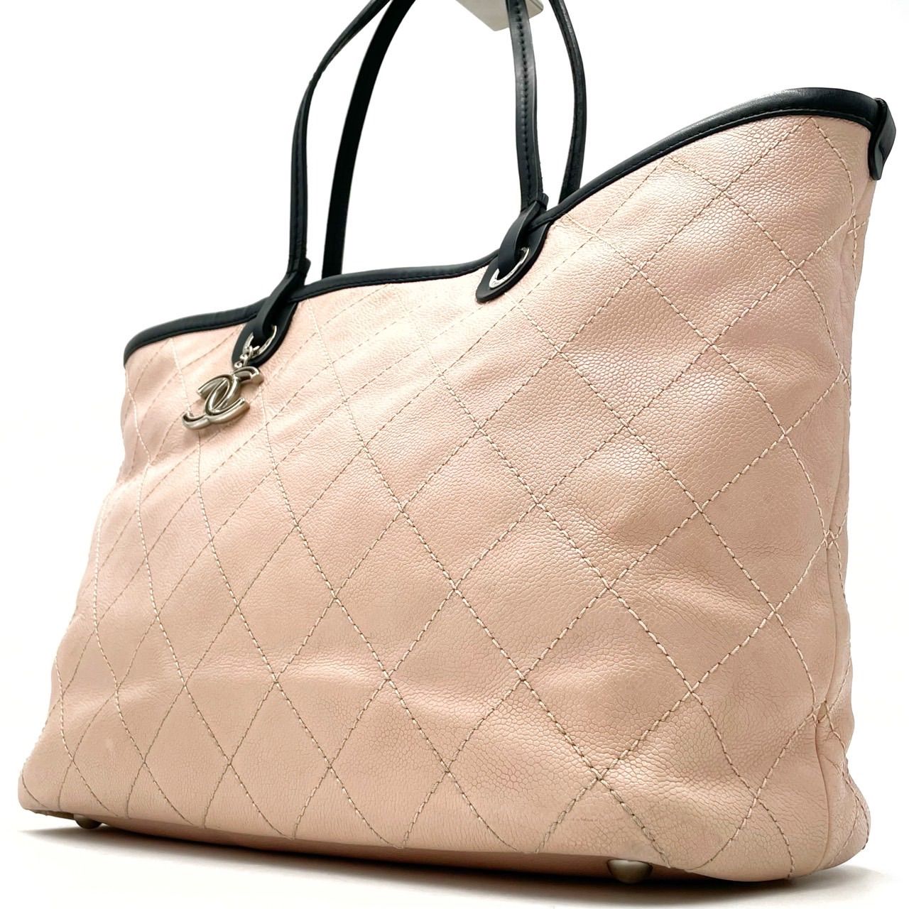 CHANEL シャネル オンザロード ココマーク レザートート バッグ ピンク