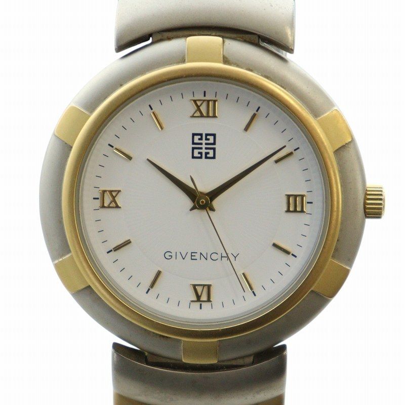 ジバンシィ GIVENCHY 腕時計 ウォッチ クォーツ 白文字盤 ロゴ