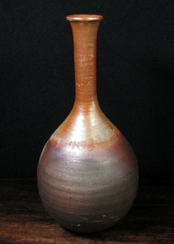 日幡光顕作 光顕人 備前花入 共箱 美品/19J12 Yahoo!オークション -「