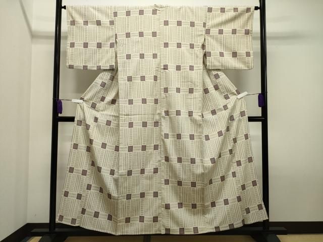 平和屋着物▽本塩沢　単衣　草花文　正絹　逸品　DAAT9878az 平和屋着物▽本塩沢 単衣 草花文 正絹 逸品 DAAT9878az