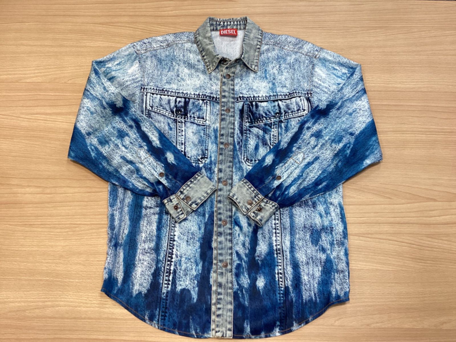 TA248 DIEZEL ディーゼル トロンプルイユ デニム転写プリント 長袖