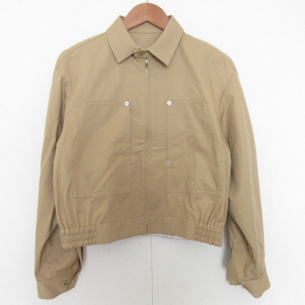 24SS MACPHEE マカフィー コットンチノ ジップアップブルゾン 12-07-42-07301 サイズ36 ベージュ レディース 古着